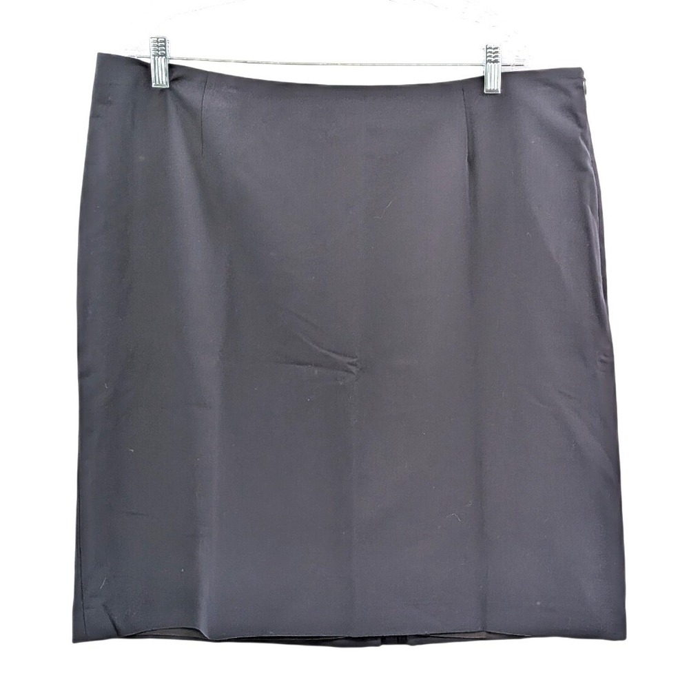 ICO Pencil Skirt Career Office Back Slit Lined Black Size 18 NWT